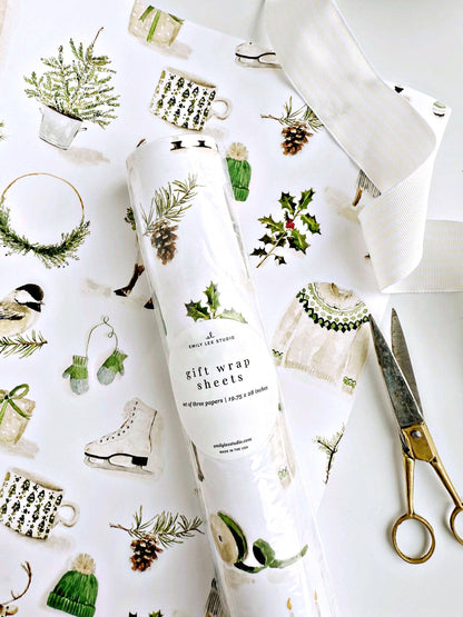 Evergreen gift wrapping paper