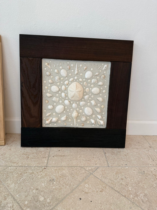 Shell Art- Dark Teak Frame