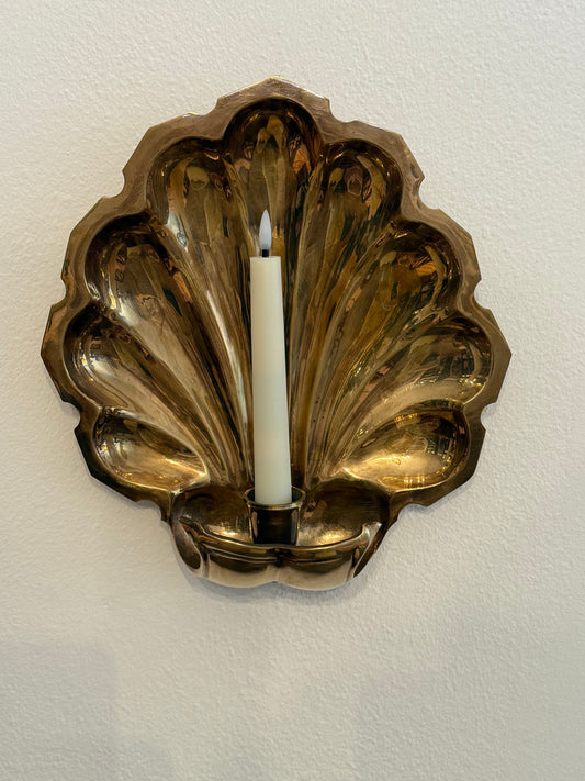 Brass Shell Wall Candle Holder