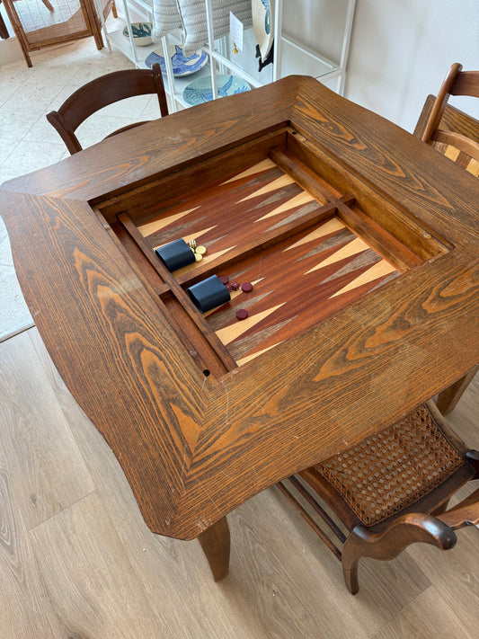 Antique Backgammon / Checkers / Chess Table