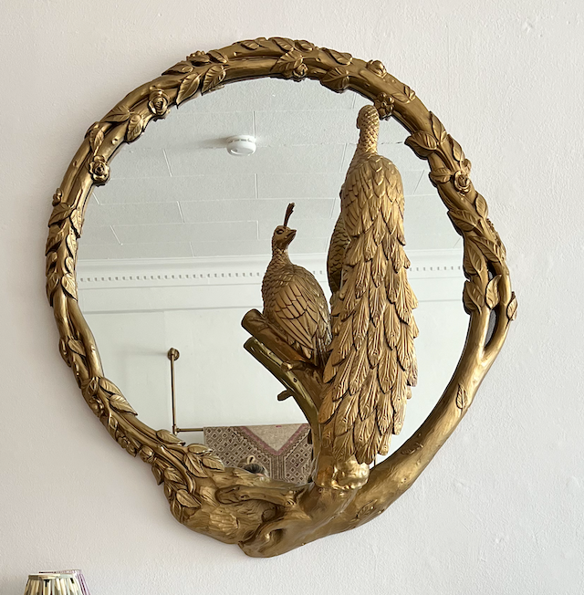 Vintage Gold Peacock MIrror