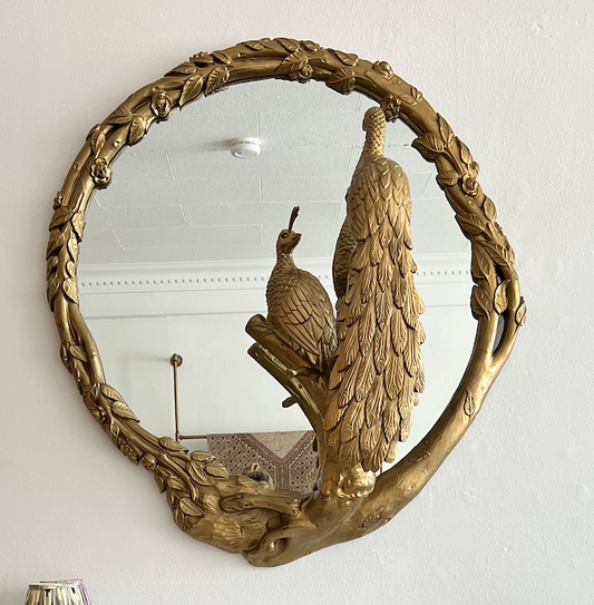 Vintage Gold Peacock MIrror