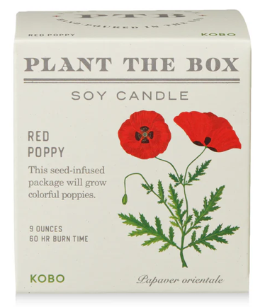 Red Poppy Plant the Box Candle - KOBO